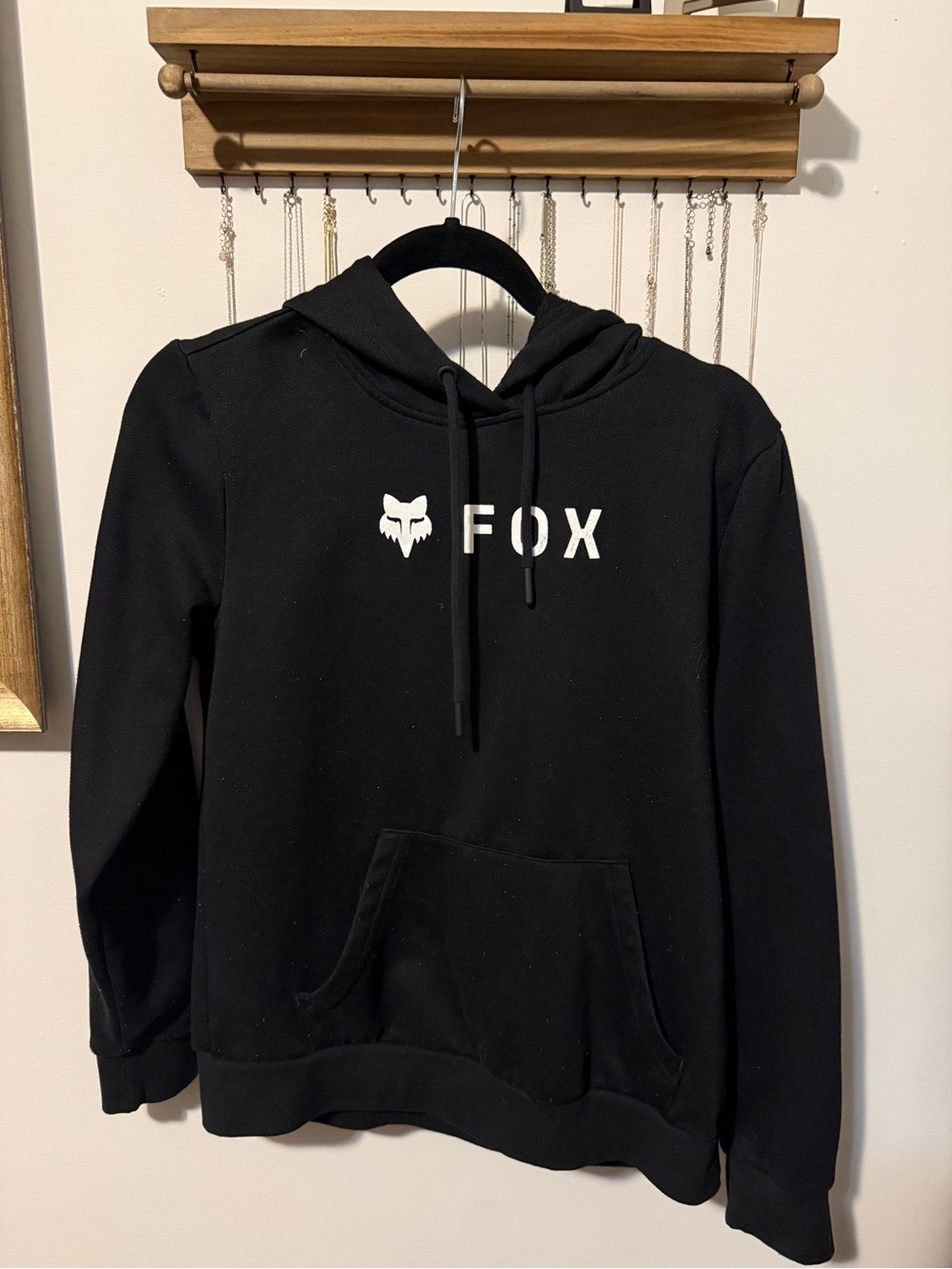 Fox Black Hoodie with White Logo